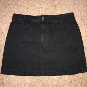 Black Demim A-Line Skirt